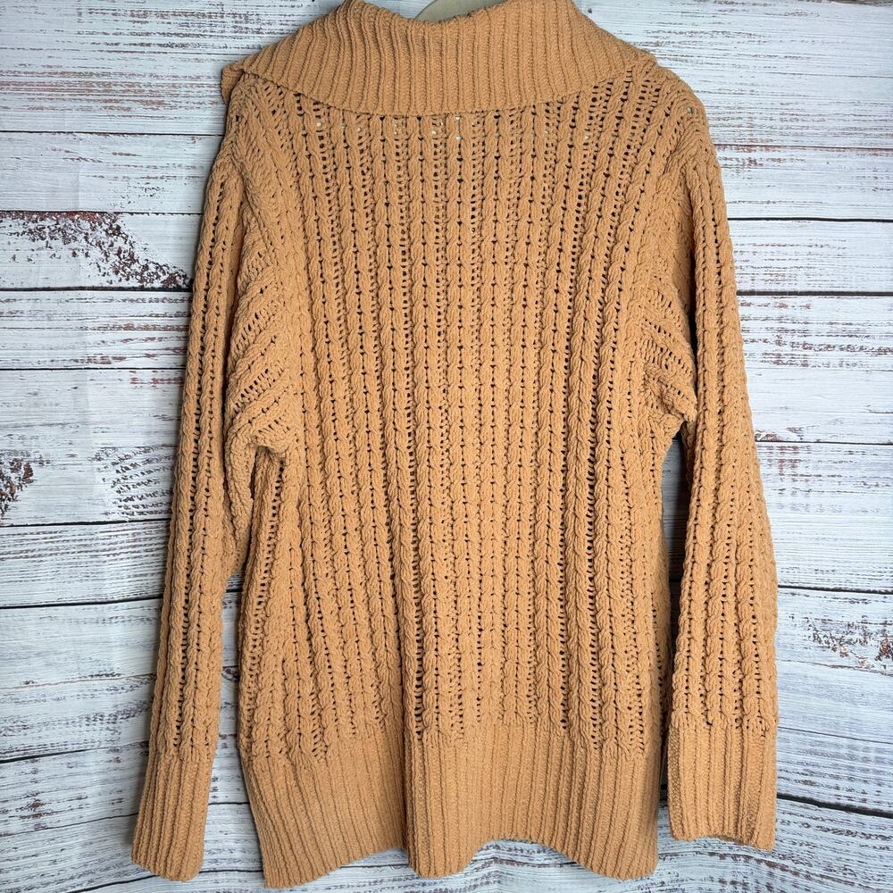 Aerie Oversized Cable Knit Quarter Zip Sweater Women’s Small - Picture 5 of 7